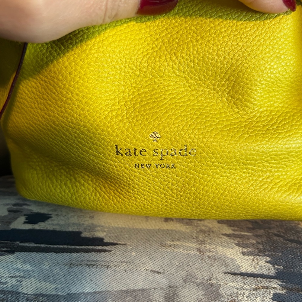 Kate Spade Grey Street Tiny Cooper Leather Bucket Bag - Cubanelle Yellow - Picture 3 of 6